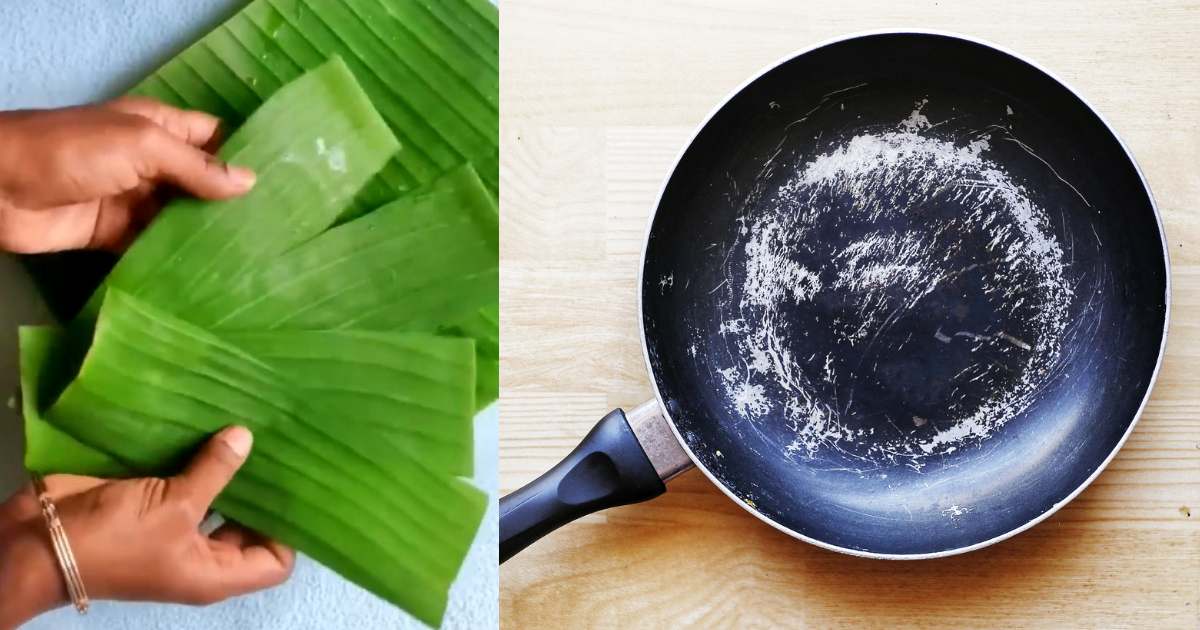 Nonstick Pan Tips Using Banana Leaf