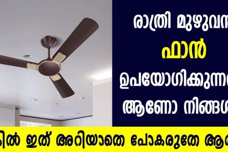രാത്രി മുഴുവൻ ഫാൻ ഇട്ടാണോ കിടന്നു ഉറങ്ങാറുള്ളത്? എങ്കിൽ ഇത് അറിയാതെ പോകല്ലേ ഞെട്ടും നിങ്ങൾ!! | Night Full Time Fan Using